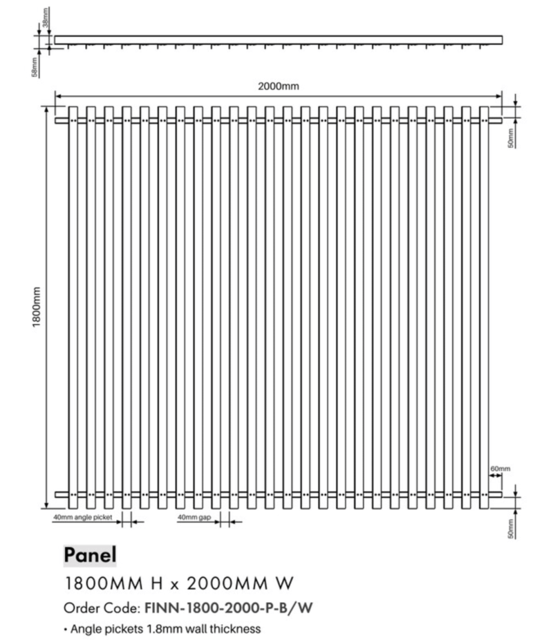 FINN Angle PANEL - 1800H x 2000W - Image 2