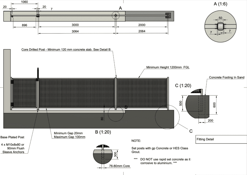 PERF Fence Panel DIY KIT - 2000W x 1185H - B - Image 4