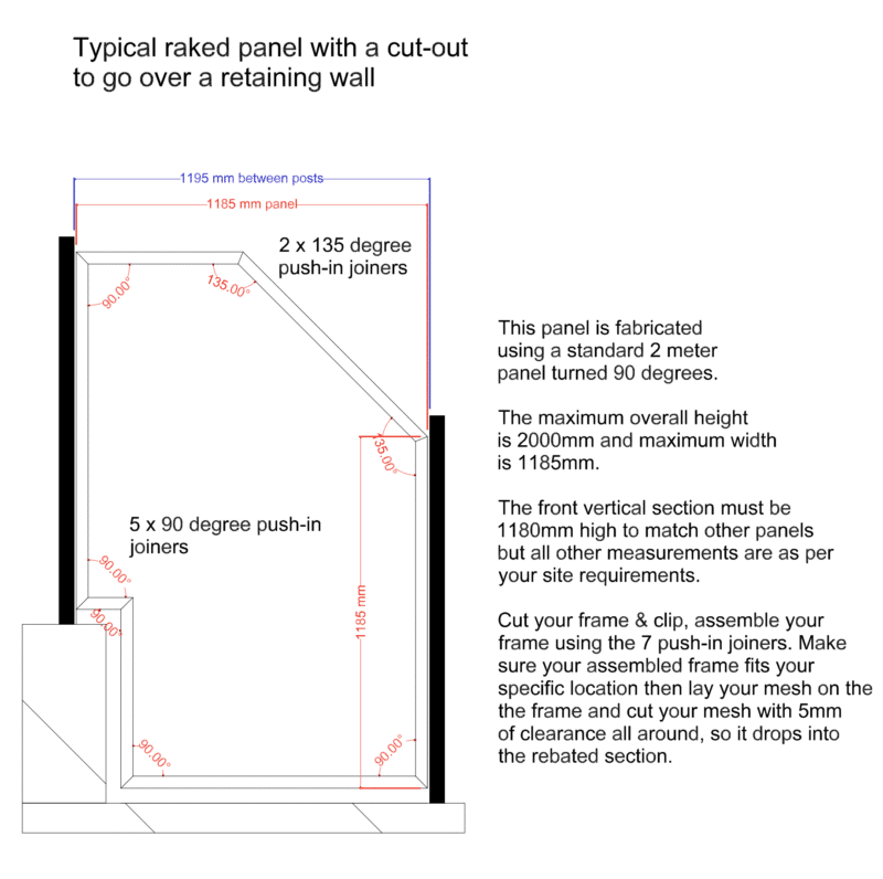 PERF Fence Panel DIY KIT - 2000W x 1185H - B - Image 7