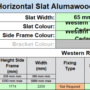 Custom Slat Fence Horizontal mark WRC